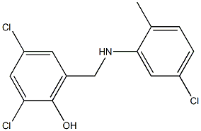 2,4-dichloro-6-{[(5-chloro-2-methylphenyl)amino]methyl}phenol 구조식 이미지