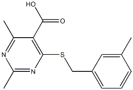 2,4-dimethyl-6-[(3-methylbenzyl)thio]pyrimidine-5-carboxylic acid Structure