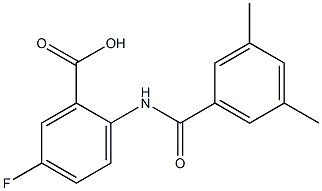 2-[(3,5-dimethylbenzene)amido]-5-fluorobenzoic acid Structure