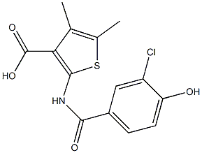 2-[(3-chloro-4-hydroxybenzene)amido]-4,5-dimethylthiophene-3-carboxylic acid 구조식 이미지