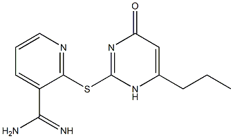 2-[(4-oxo-6-propyl-1,4-dihydropyrimidin-2-yl)sulfanyl]pyridine-3-carboximidamide 구조식 이미지