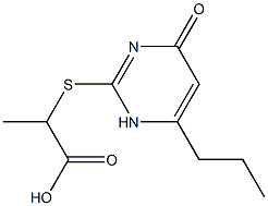 2-[(4-oxo-6-propyl-1,4-dihydropyrimidin-2-yl)thio]propanoic acid 구조식 이미지