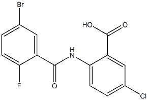 2-[(5-bromo-2-fluorobenzene)amido]-5-chlorobenzoic acid 구조식 이미지