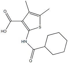 2-[(cyclohexylcarbonyl)amino]-4,5-dimethylthiophene-3-carboxylic acid 구조식 이미지
