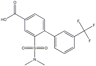 2-[(dimethylamino)sulfonyl]-3'-(trifluoromethyl)-1,1'-biphenyl-4-carboxylic acid 구조식 이미지