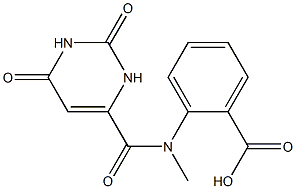 2-[[(2,6-dioxo-1,2,3,6-tetrahydropyrimidin-4-yl)carbonyl](methyl)amino]benzoic acid 구조식 이미지