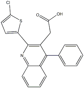 2-[2-(5-chlorothiophen-2-yl)-4-phenylquinolin-3-yl]acetic acid 구조식 이미지