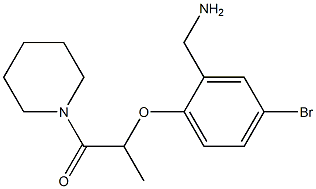 2-[2-(aminomethyl)-4-bromophenoxy]-1-(piperidin-1-yl)propan-1-one Structure