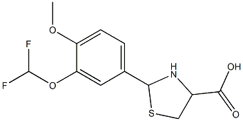 2-[3-(difluoromethoxy)-4-methoxyphenyl]-1,3-thiazolidine-4-carboxylic acid Structure