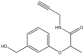 2-[3-(hydroxymethyl)phenoxy]-N-(prop-2-yn-1-yl)propanamide 구조식 이미지