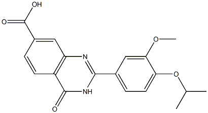 2-[3-methoxy-4-(propan-2-yloxy)phenyl]-4-oxo-3,4-dihydroquinazoline-7-carboxylic acid 구조식 이미지