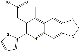 2-[8-methyl-6-(thiophen-2-yl)-2H-[1,3]dioxolo[4,5-g]quinolin-7-yl]acetic acid Structure