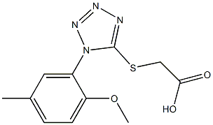 2-{[1-(2-methoxy-5-methylphenyl)-1H-1,2,3,4-tetrazol-5-yl]sulfanyl}acetic acid 구조식 이미지
