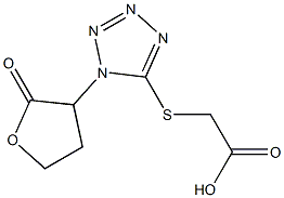 2-{[1-(2-oxooxolan-3-yl)-1H-1,2,3,4-tetrazol-5-yl]sulfanyl}acetic acid 구조식 이미지