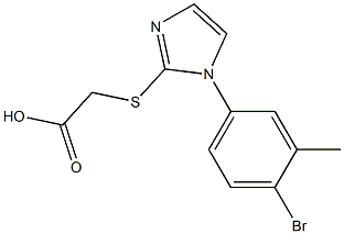 2-{[1-(4-bromo-3-methylphenyl)-1H-imidazol-2-yl]sulfanyl}acetic acid 구조식 이미지