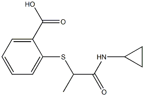2-{[1-(cyclopropylcarbamoyl)ethyl]sulfanyl}benzoic acid Structure