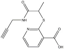 2-{[1-(prop-2-yn-1-ylcarbamoyl)ethyl]sulfanyl}pyridine-3-carboxylic acid 구조식 이미지