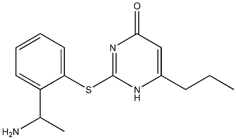 2-{[2-(1-aminoethyl)phenyl]sulfanyl}-6-propyl-1,4-dihydropyrimidin-4-one 구조식 이미지