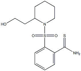 2-{[2-(2-hydroxyethyl)piperidine-1-]sulfonyl}benzene-1-carbothioamide 구조식 이미지