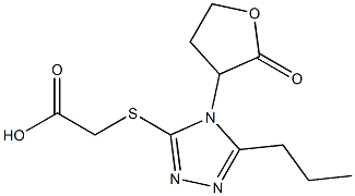 2-{[4-(2-oxooxolan-3-yl)-5-propyl-4H-1,2,4-triazol-3-yl]sulfanyl}acetic acid 구조식 이미지
