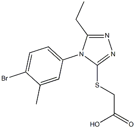 2-{[4-(4-bromo-3-methylphenyl)-5-ethyl-4H-1,2,4-triazol-3-yl]sulfanyl}acetic acid Structure