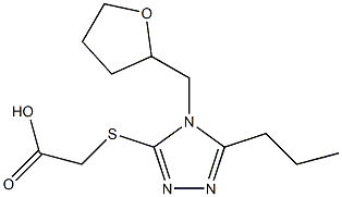 2-{[4-(oxolan-2-ylmethyl)-5-propyl-4H-1,2,4-triazol-3-yl]sulfanyl}acetic acid 구조식 이미지