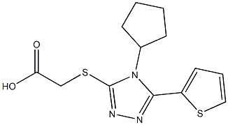 2-{[4-cyclopentyl-5-(thiophen-2-yl)-4H-1,2,4-triazol-3-yl]sulfanyl}acetic acid 구조식 이미지