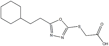 2-{[5-(2-cyclohexylethyl)-1,3,4-oxadiazol-2-yl]sulfanyl}acetic acid 구조식 이미지