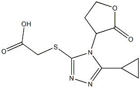 2-{[5-cyclopropyl-4-(2-oxooxolan-3-yl)-4H-1,2,4-triazol-3-yl]sulfanyl}acetic acid 구조식 이미지