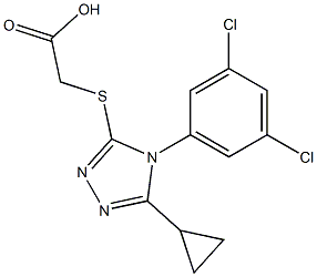 2-{[5-cyclopropyl-4-(3,5-dichlorophenyl)-4H-1,2,4-triazol-3-yl]sulfanyl}acetic acid Structure