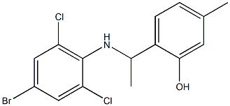 2-{1-[(4-bromo-2,6-dichlorophenyl)amino]ethyl}-5-methylphenol Structure