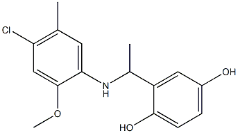 2-{1-[(4-chloro-2-methoxy-5-methylphenyl)amino]ethyl}benzene-1,4-diol Structure