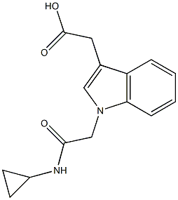 2-{1-[(cyclopropylcarbamoyl)methyl]-1H-indol-3-yl}acetic acid Structure