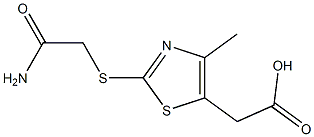 2-{2-[(carbamoylmethyl)sulfanyl]-4-methyl-1,3-thiazol-5-yl}acetic acid 구조식 이미지