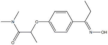 2-{4-[1-(hydroxyimino)propyl]phenoxy}-N,N-dimethylpropanamide 구조식 이미지