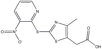 2-{4-methyl-2-[(3-nitropyridin-2-yl)sulfanyl]-1,3-thiazol-5-yl}acetic acid 구조식 이미지