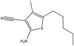 2-amino-4-methyl-5-pentylthiophene-3-carbonitrile 구조식 이미지