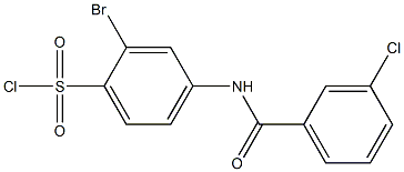 2-bromo-4-[(3-chlorobenzene)amido]benzene-1-sulfonyl chloride 구조식 이미지