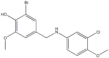 2-bromo-4-{[(3-chloro-4-methoxyphenyl)amino]methyl}-6-methoxyphenol Structure