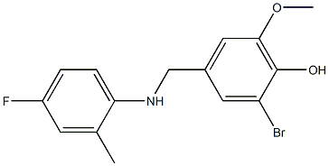 2-bromo-4-{[(4-fluoro-2-methylphenyl)amino]methyl}-6-methoxyphenol 구조식 이미지