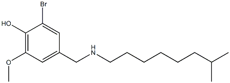 2-bromo-6-methoxy-4-{[(7-methyloctyl)amino]methyl}phenol Structure