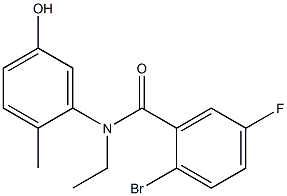 2-bromo-N-ethyl-5-fluoro-N-(5-hydroxy-2-methylphenyl)benzamide Structure