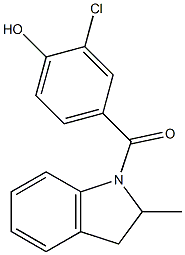 2-chloro-4-[(2-methyl-2,3-dihydro-1H-indol-1-yl)carbonyl]phenol 구조식 이미지