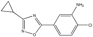 2-chloro-5-(3-cyclopropyl-1,2,4-oxadiazol-5-yl)aniline 구조식 이미지