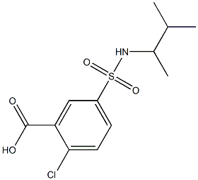 2-chloro-5-[(3-methylbutan-2-yl)sulfamoyl]benzoic acid 구조식 이미지