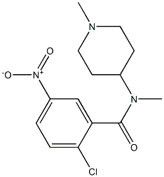 2-chloro-N-methyl-N-(1-methylpiperidin-4-yl)-5-nitrobenzamide Structure