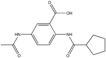 2-cyclopentaneamido-5-acetamidobenzoic acid 구조식 이미지