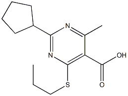 2-cyclopentyl-4-methyl-6-(propylthio)pyrimidine-5-carboxylic acid Structure