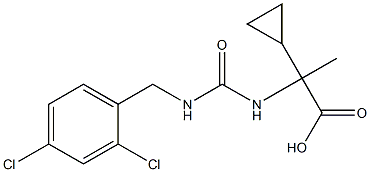 2-cyclopropyl-2-({[(2,4-dichlorophenyl)methyl]carbamoyl}amino)propanoic acid 구조식 이미지