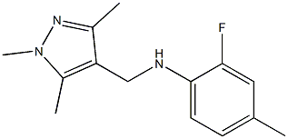 2-fluoro-4-methyl-N-[(1,3,5-trimethyl-1H-pyrazol-4-yl)methyl]aniline Structure